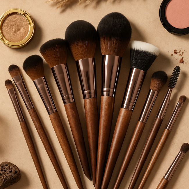 Coffret de 11 Pinceaux Maquillage NoraVictia – Fibres Douces et Précision pour un Teint Parfait